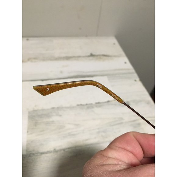 Fossil unisex aviator sunglasses with dark brown lenses and bronze frames - Picture 6 of 6